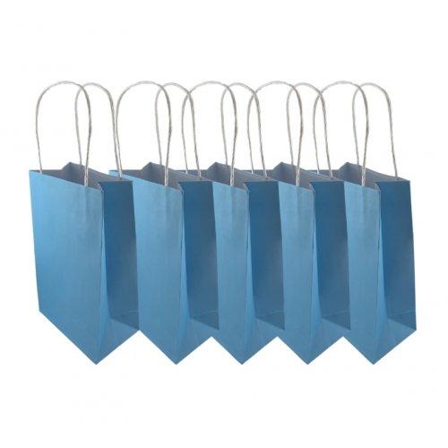 Party Loot Bag Paper Pastel Light Blue Pk/5