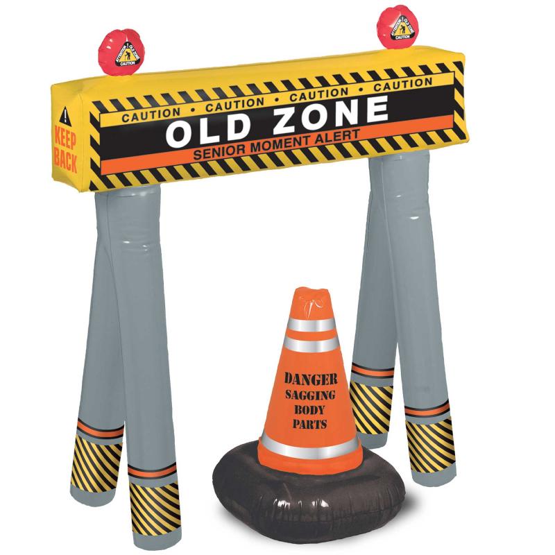 Over The Hill Construction Inflatable Barricade Kit Joke - Discontinued