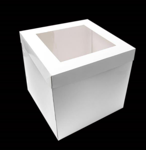 Cake Box & Clear Lid 10x10x10 Inch 25x25x25cm - Each