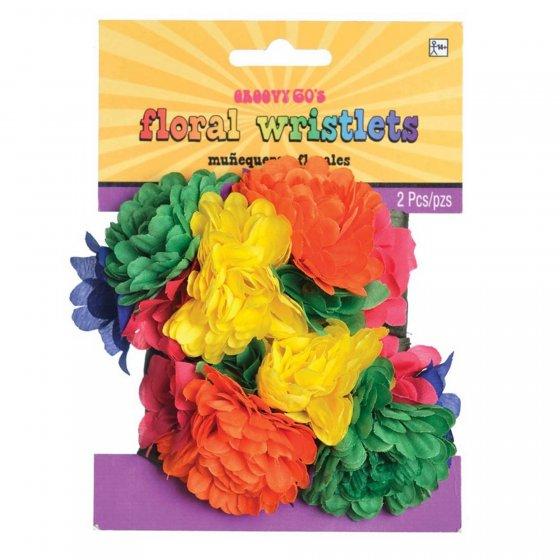 Groovy 1960s Flower Wristlets Pk/2