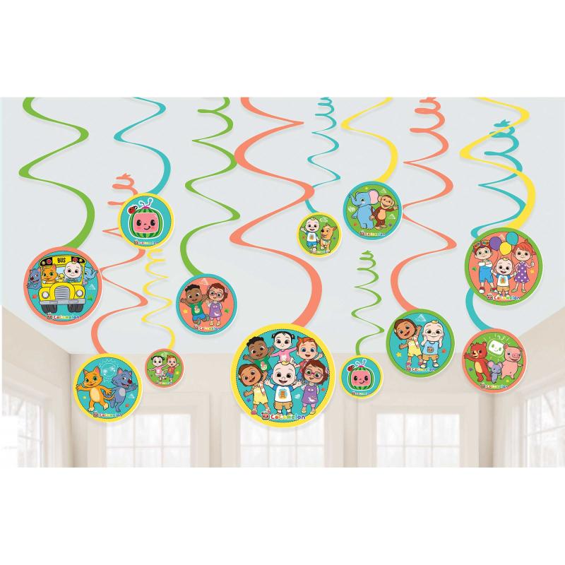 Cocomelon Spiral Decorations Value Pack Pk/12