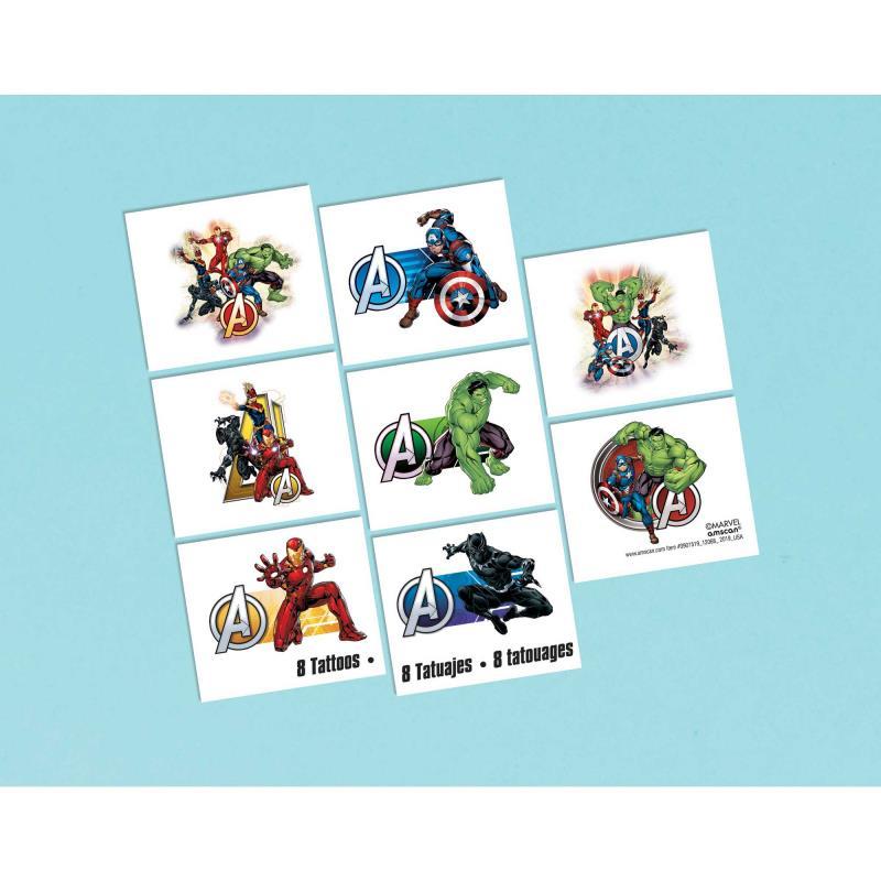 Marvel Avengers Powers Unite Temporary Tattoos Pk/8