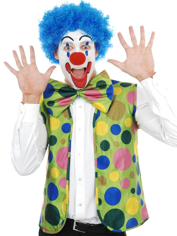 Costume Clown Spotty Vest/Tie/Nose