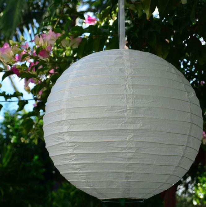 Lantern 35cm White Round Paper