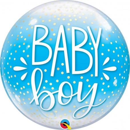 Balloon Bubble Baby Boy Blue Dots
