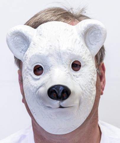 Animal Costume Mask Polar Bear Moulded Plastic