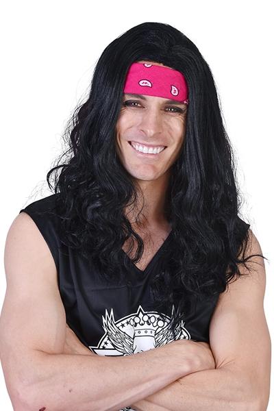 Wig Richie Long Black With Headband