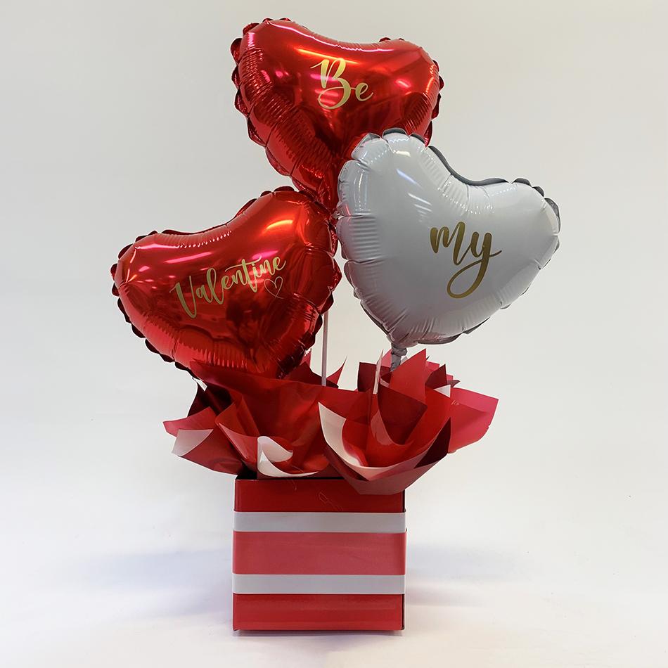 Cute Box Of Hearts Balloon Bouquet