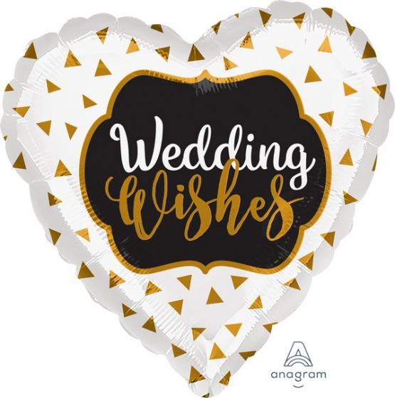 Balloon Foil 45cm Black/Gold Heart
