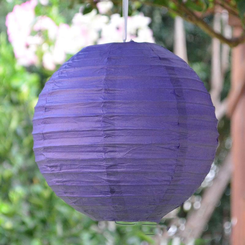 Lantern 20cm Purple Round Paper