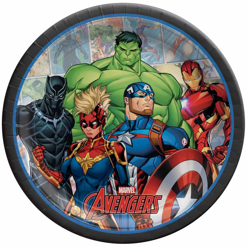 Avengers Powers Unite Paper Plates 23cm Pk/8
