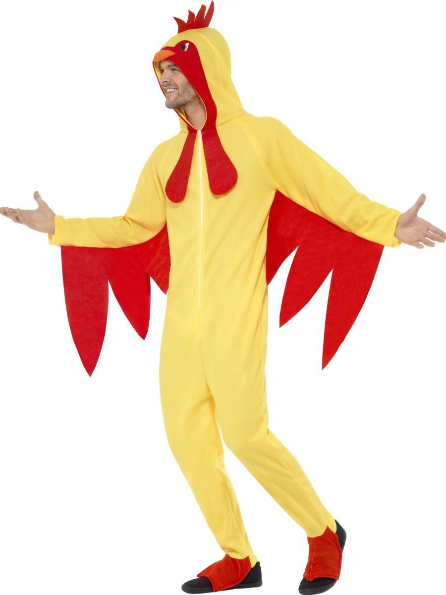 Costume Adult Animal Chicken/Rooster Hooded All In One Large