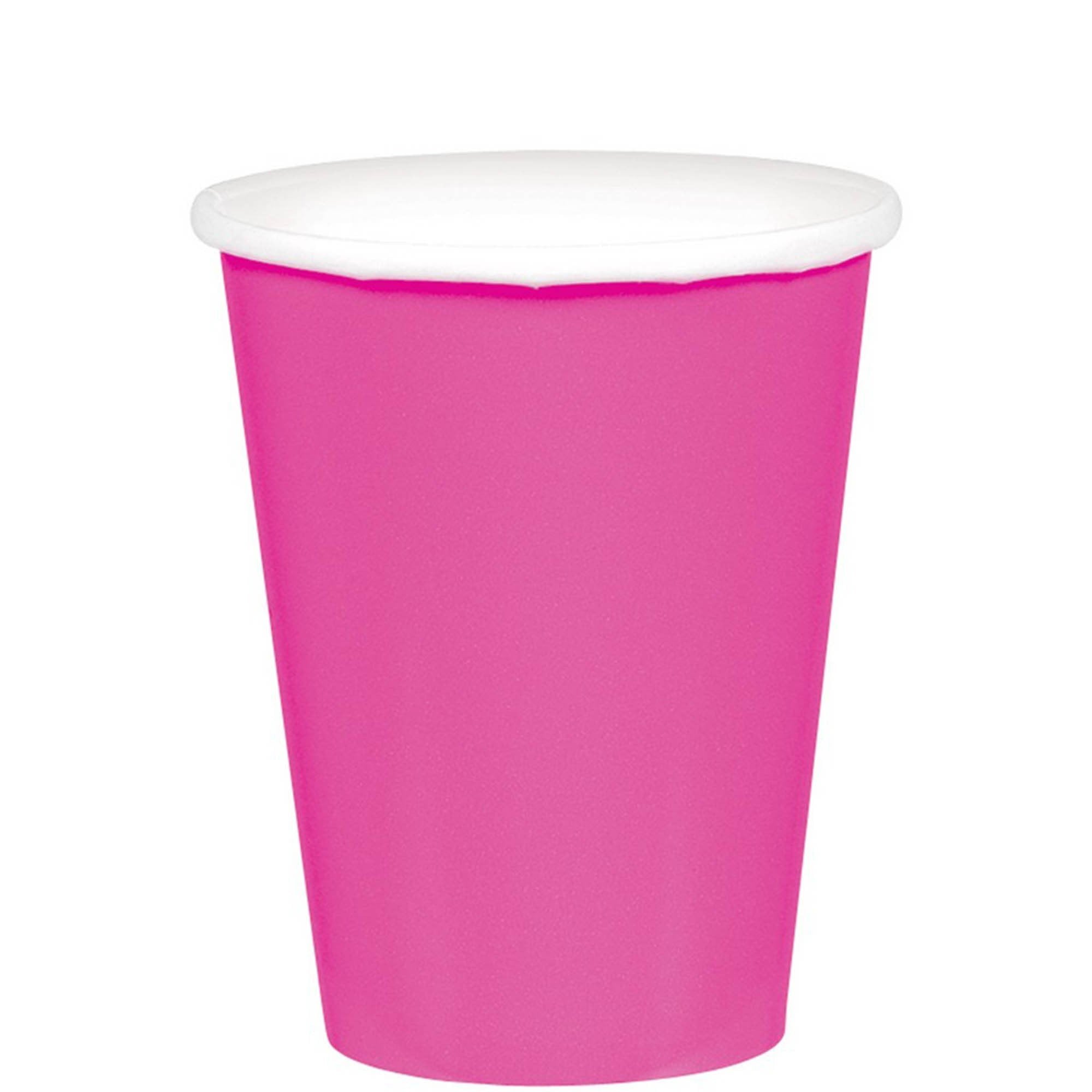 Cups 266ml Paper Bright Pink 20 Pack