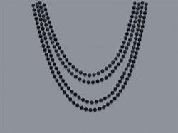 Necklaces Bead Metallic Black Pk/4