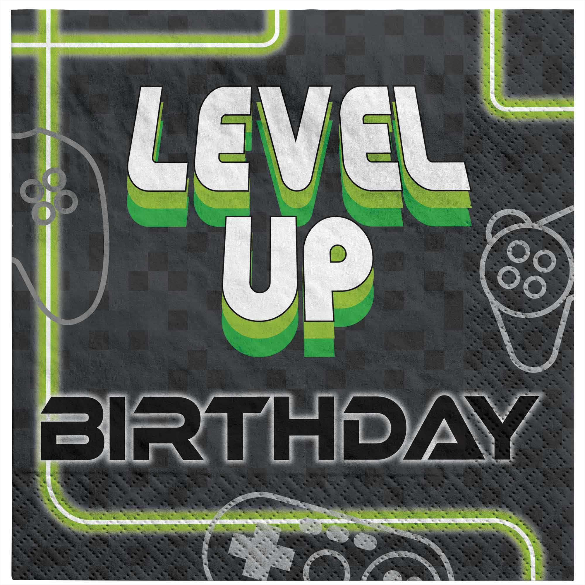 Level Up Gaming Lunch Napkins Pk 16