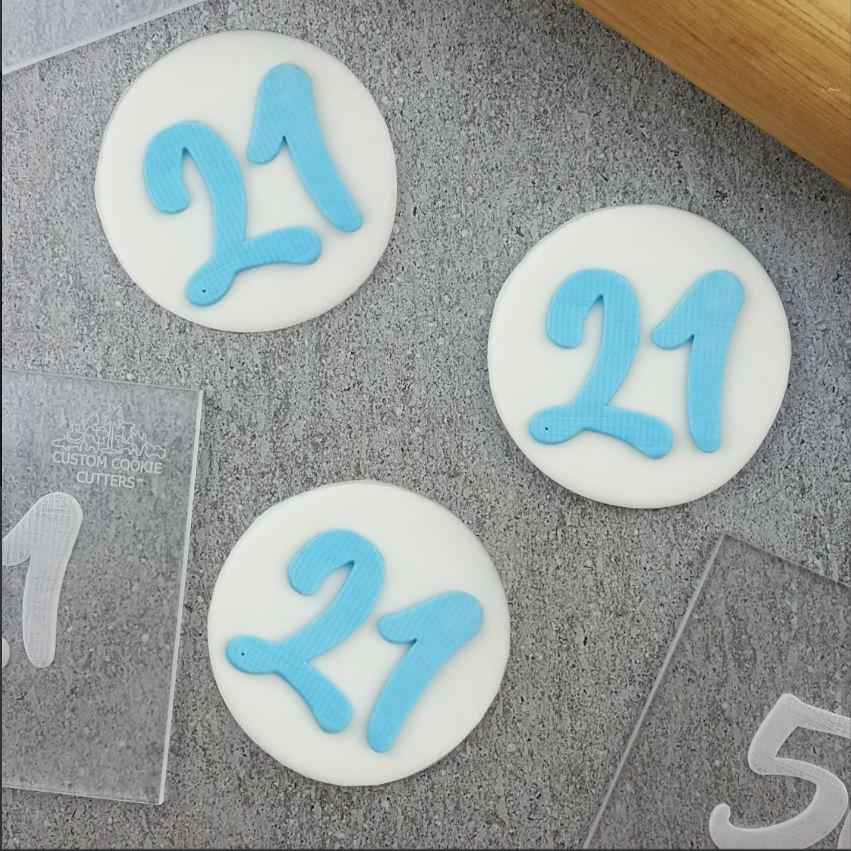 21st Numbers Flow Cookie/Biscuit Debosser Cutter