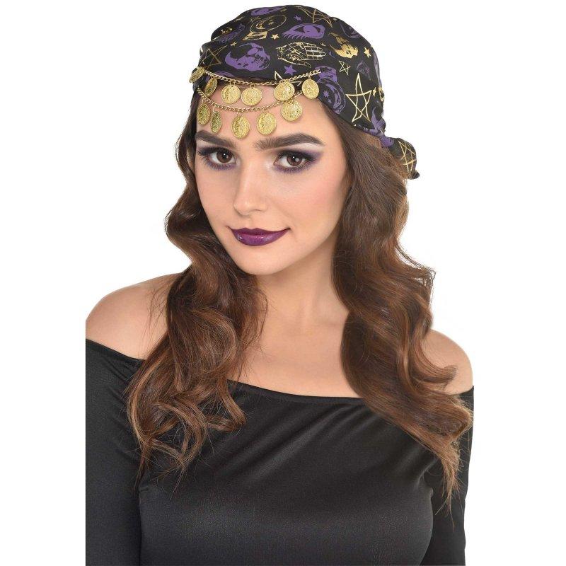 Headwrap Fortune Teller Gypsy Mystic With Coins