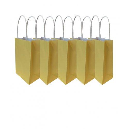 Party Loot Bag Paper Pastel Lemon Yellow Pk/5