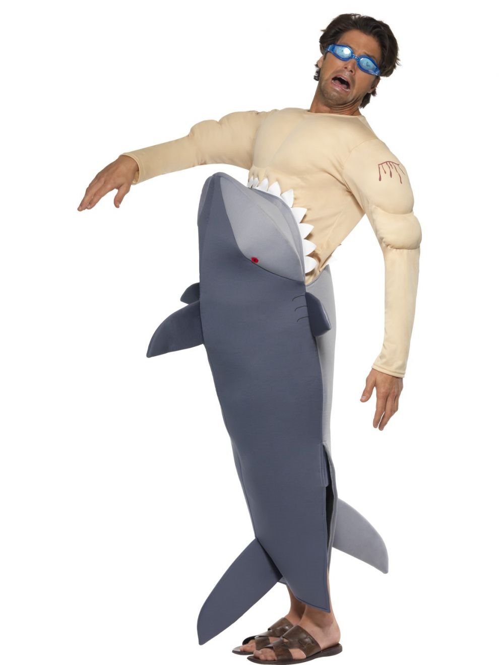 Costume Adult Man Being Eaten By Shark Inc. Goggles
