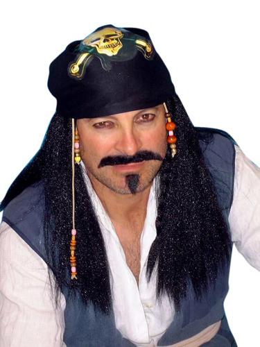 Wig Pirate Captain Sparrow W/Scarf