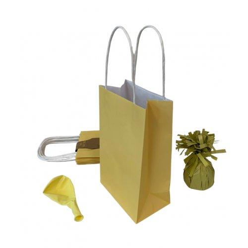 Party Loot Bag Paper Pastel Lemon Yellow Pk/5