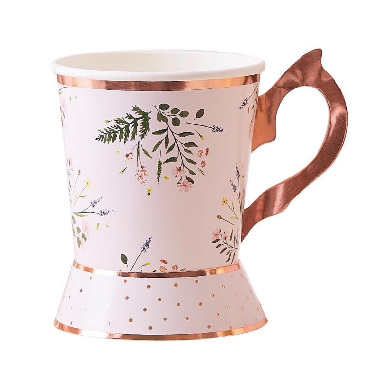 Lets Par Tea Paper Cups Pk/8 Tea Cup Shaped