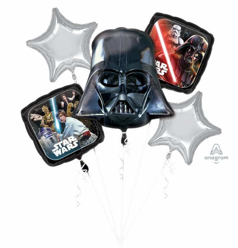 Balloon Bouquet Star Wars Classic Pk/5 (Balloons Only Helium Extra)