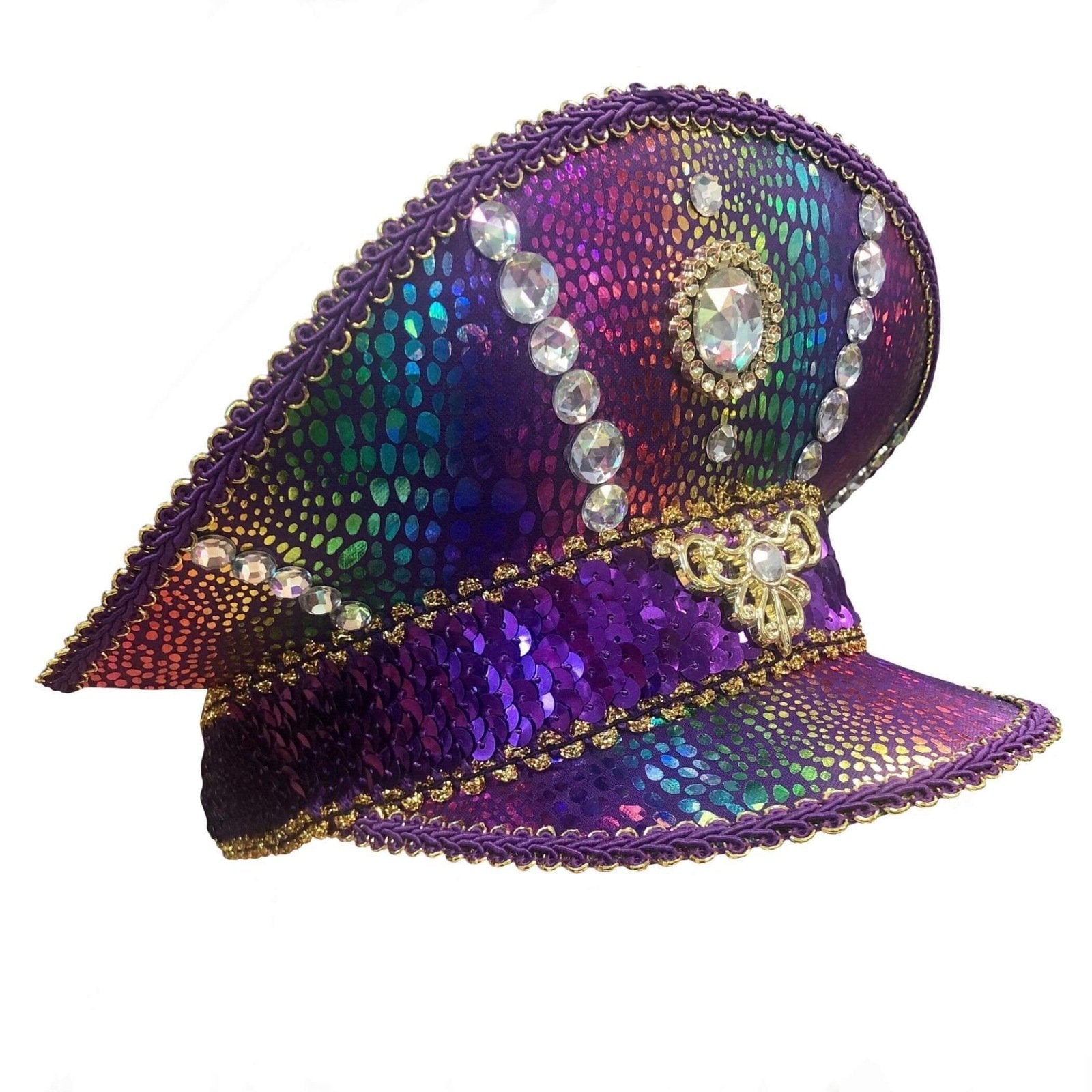 Hat Sequin Festival Purple Visor