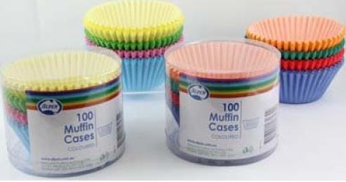 Muffin Case Coloured Assorted Pk/100 - Discontinued Line Last Chance To Buy