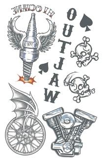 Temporary Tattoo Fx Costume Kit Biker Outlaws