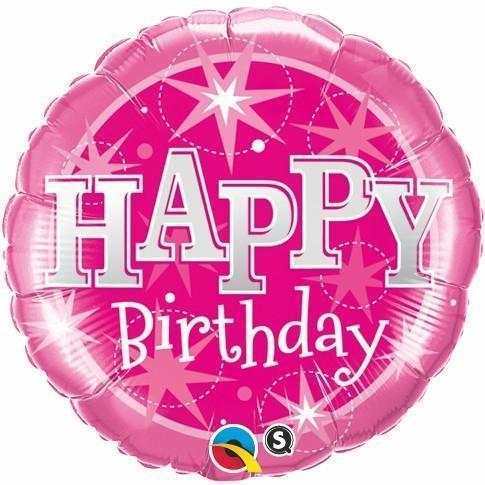 Balloon Foil 45cm Birthday Sparkle Pink