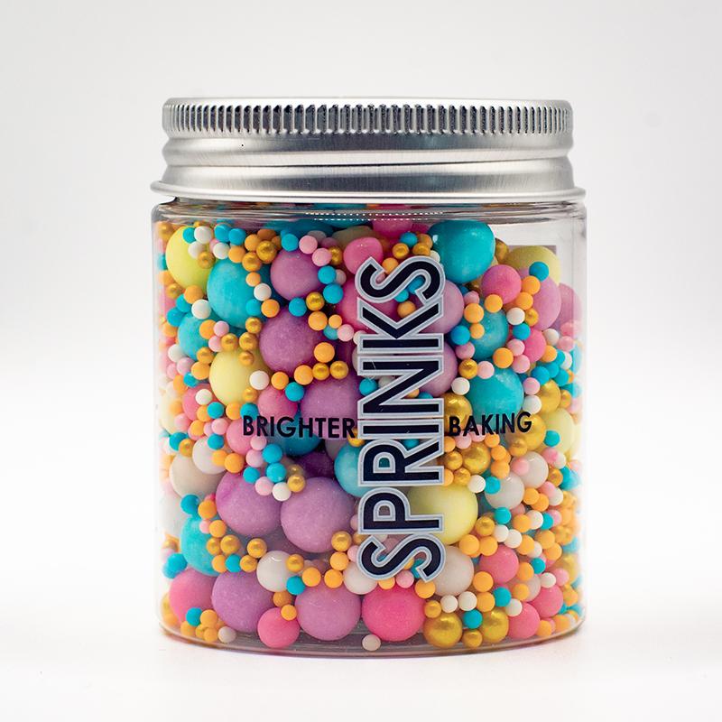 Round Ball Sprinkles Pastel And Gold Bubble Bubble 75g