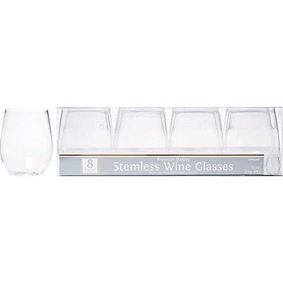 Plastic Stemless Wineglass Pk/8