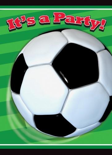 Soccer/Football 3D Invitations Pk 8 Inc Envel