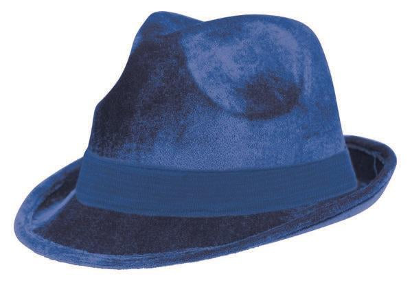 Blue Fedora Velour Hat