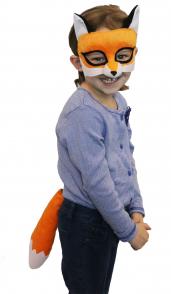 Animal Costume Mask Set Deluxe Fox Orange