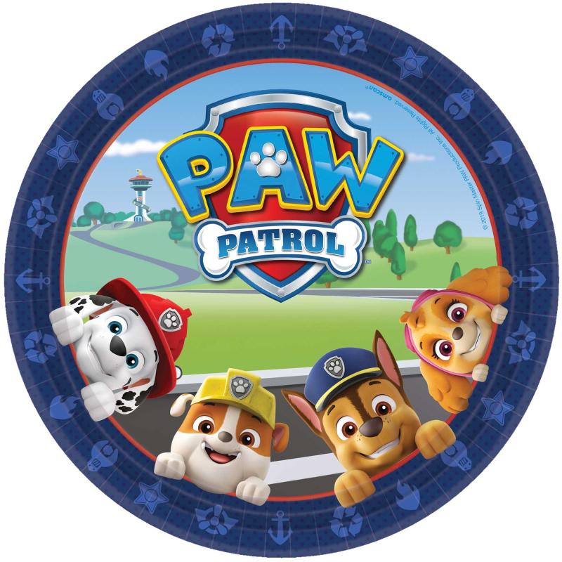 Paw Patrol Adventures Plates 23cm Pk/8