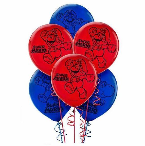 Super Mario Balloon Latex 30cm Pk6