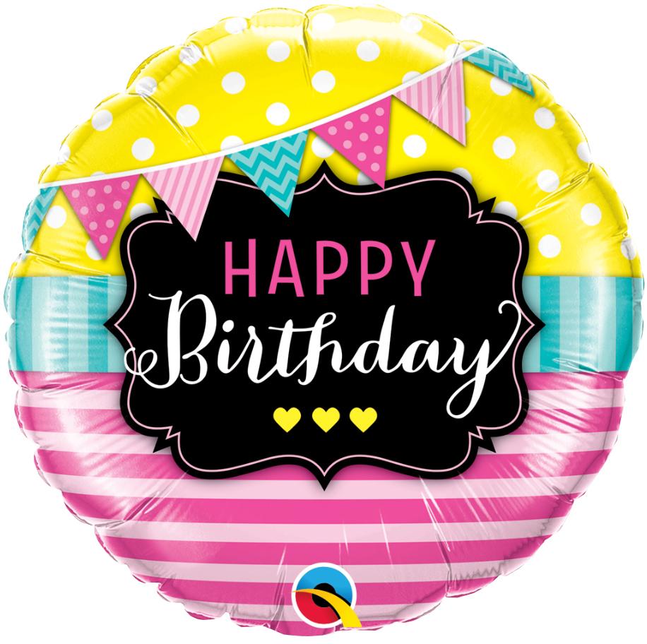 Balloon Foil 45cm Penants And Stripes