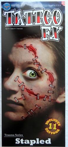 Temporary Tattoos Stapled & Stitched Up Trauma Kit Pk/11 Tinsley Brand