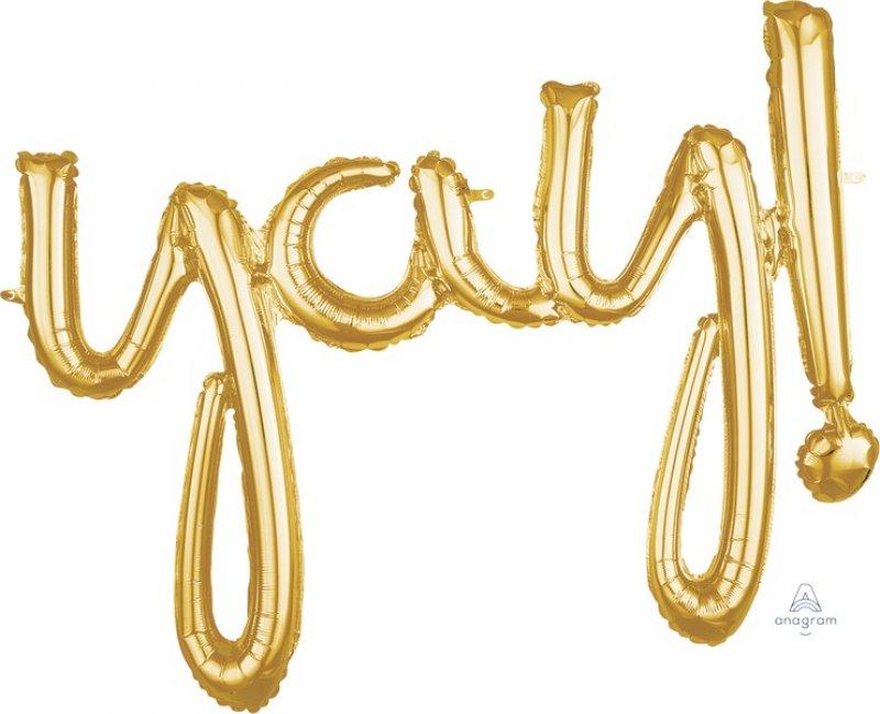 Balloon Foil Shape Yay! Gold