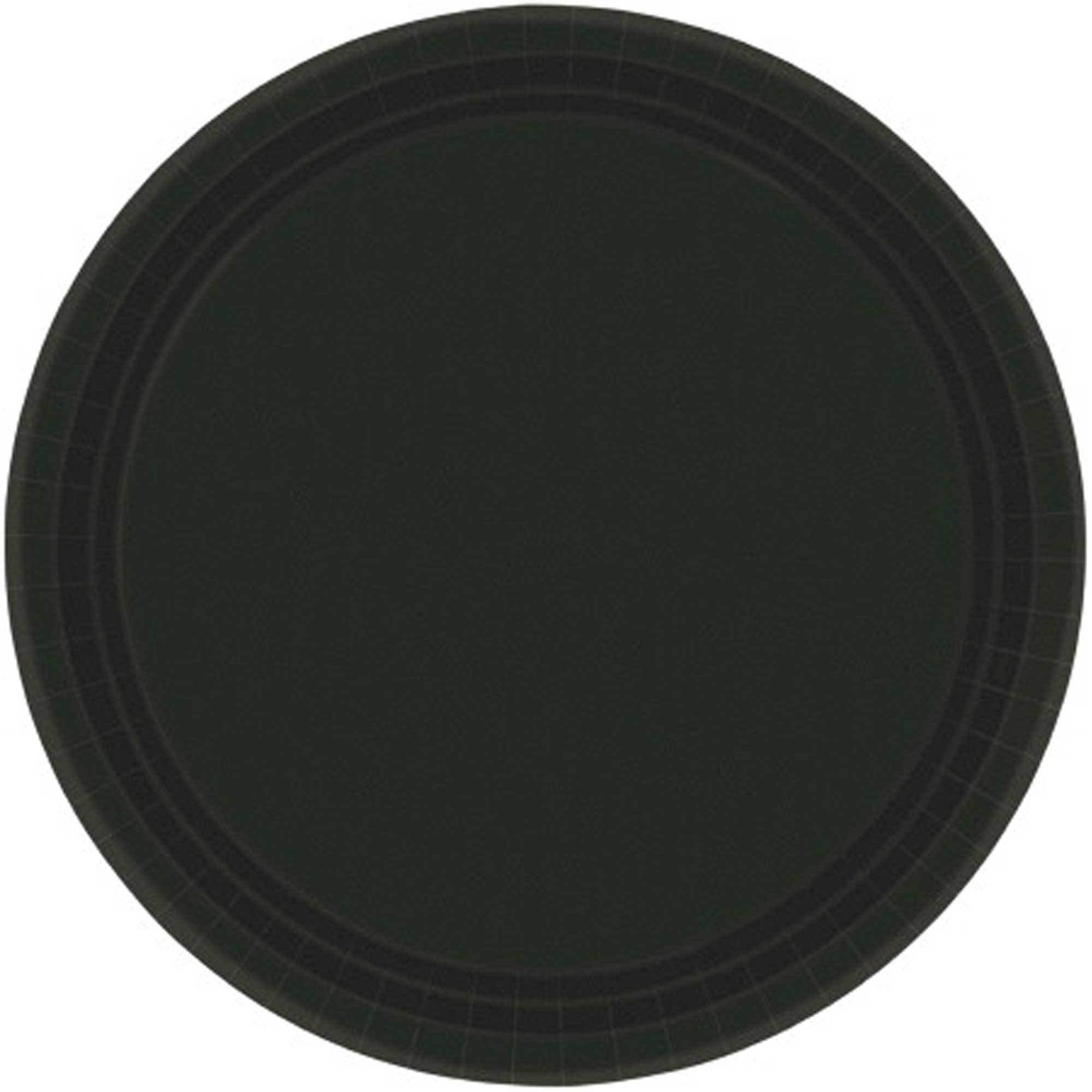 Paper Plates 23cm Jet Black Round 20 Pack