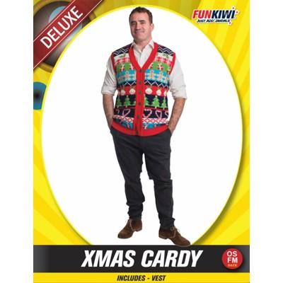 Costume Adult Christmas Cardigan Deluxe Vest
