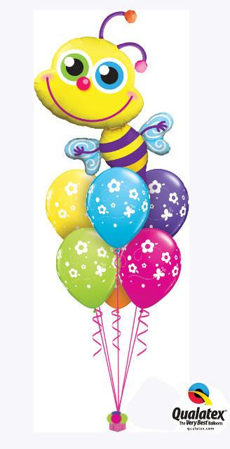 Balloon Bouquet Smiling Bumble Bee