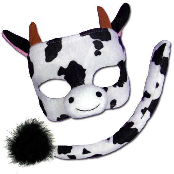 Animal Costume Mask Set Deluxe Cow/Bull Black/White