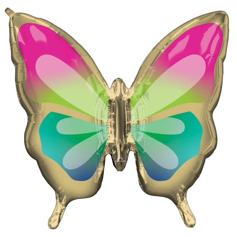 Balloon Foil Shape Butterfly Tropical 76cm X 71cm