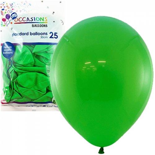 Latex Balloons Green 30cm Occasions Budget Pk/25