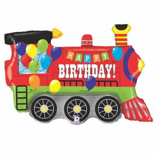 Balloon Foil Supershape Party Train Happy Birthday 94cm