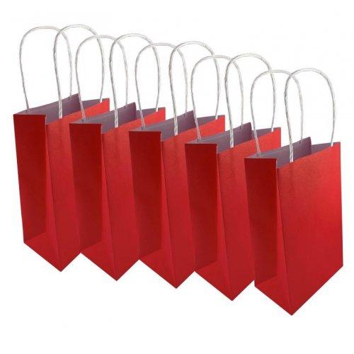 Party Loot Bag Paper Red Pk/5