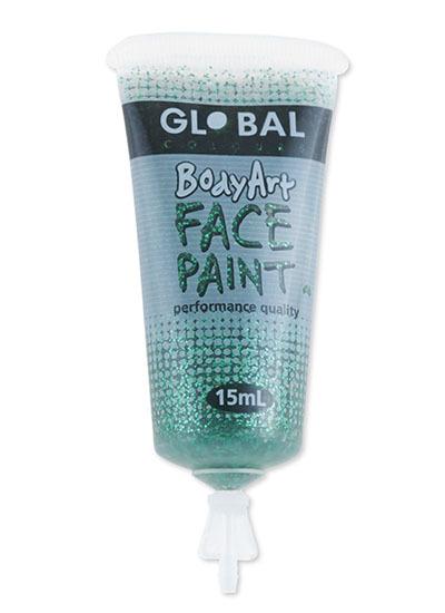 Face Paint Green Glitter 15ml - Discontinued Line Last Chance To Buy